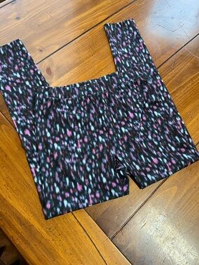 We Wander Girls XL (14/16) Active Leggings - Neon Splatter Print